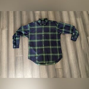 Ralph Lauren Big Shirt Medium Blue Yellow Green Oxford Button Down